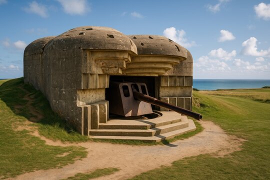 World War II Coastal Defense at a Historic Site in Northern France