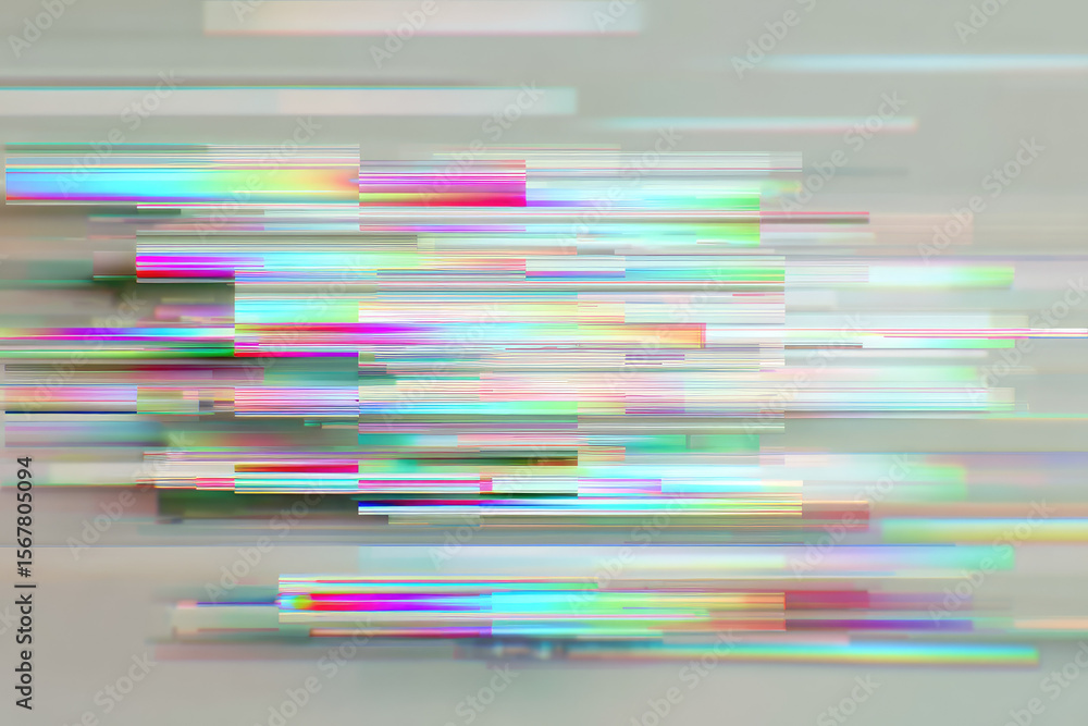 Poster abstract glitch art colorful analog vhs texture soft static noise digital distortion horizontal line