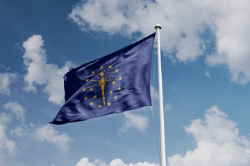 Indiana state flag - USA American states all flags - State flags of United States of America- Regions flag