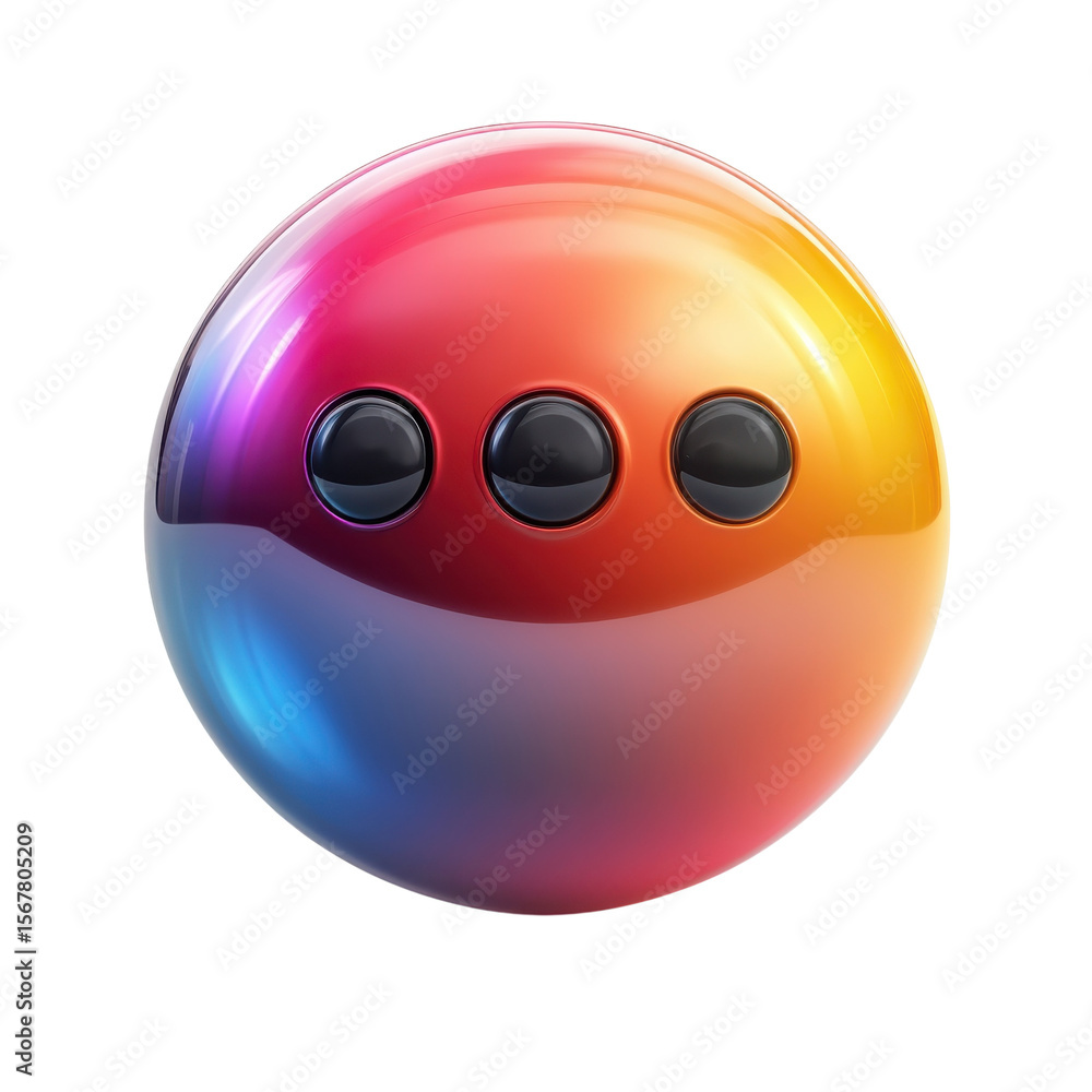 Poster Sphere Gradient with Buttons Round Shape Abstract Icon 3D Rendering Circle on transparent background
