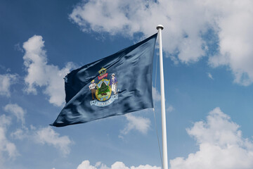 Maine state flag - USA American states all flags - State flags of United States of America- Regions flag