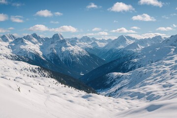 Naklejka premium Stunning winter scenery featuring majestic mountains