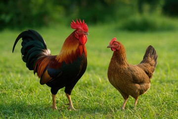 Fototapeta premium Two Chickens in Southeast Asia