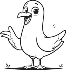 Fototapeta premium Vector cartoon bird and eagle illustration in farm animal style