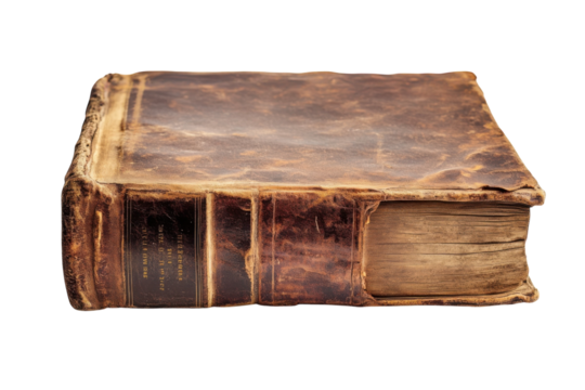 Antique Leather Bound Book Historical Literature First Edition Collectible Rare Manuscript on transparent background - Powered by Adobe