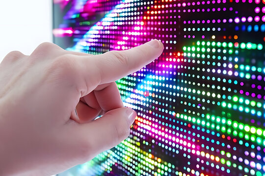 hand with binary code
