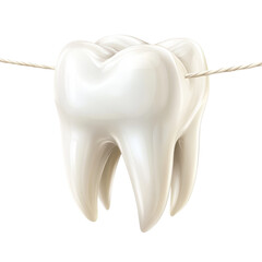 Dental Health Awareness Flossing is Important for Healthy Gums and Teeth on transparent background