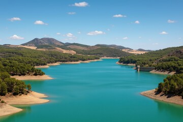 Naklejka premium A scenic perspective of the Ardales Reservoir