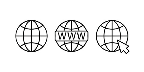 Fototapeta premium Globe icons with web and cursor internet