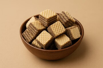 Bowl of wafer cubes as evening snacks
