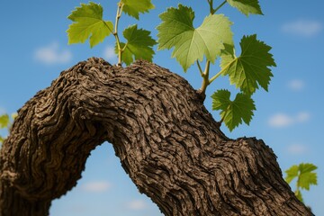 Ancient vine with weathered bark texture
