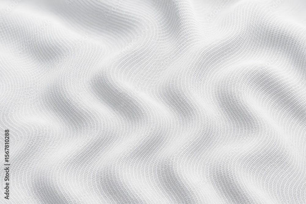 Poster close-up of a soft-focused fabric texture against a white abstract background
