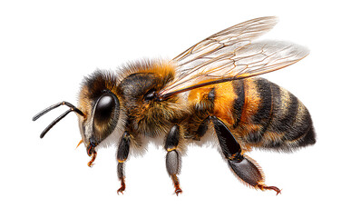 Bee isolated on a transparent background