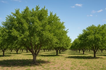 Springtime cultivation of argan trees in a planting area