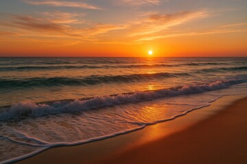 Obraz premium Stunning oceanfront shoreline during sunset