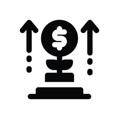investment capital glyph icon. Strong and solid vector icon for websites, mobile interfaces, presentations, and visual branding. High quality and easy to edit.