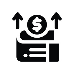 capital expenditure glyph icon. Strong and solid vector icon for websites, mobile interfaces, presentations, and visual branding. High quality and easy to edit.