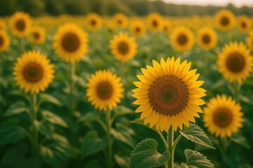 Obraz premium Radiant Sunflower Blooms Celebrating Natural Beauty