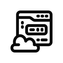 cloud hosting line icon. Clean and minimalist vector icon for websites, mobile apps, presentations, and logos. Fully scalable and customizable for any project.