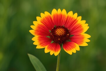 A tiny, stunning flower with red and yellow petals