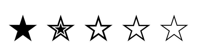 Star icon. Star or favorite icon for apps and websites. Stars vector icon. Star icon collection.