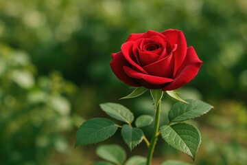 Stunning crimson flower surrounded by lush green foliage