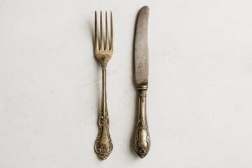 Vintage silver tableware set for dining establishments