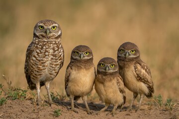 Naklejka premium Burrowing owl from the Strigidae family