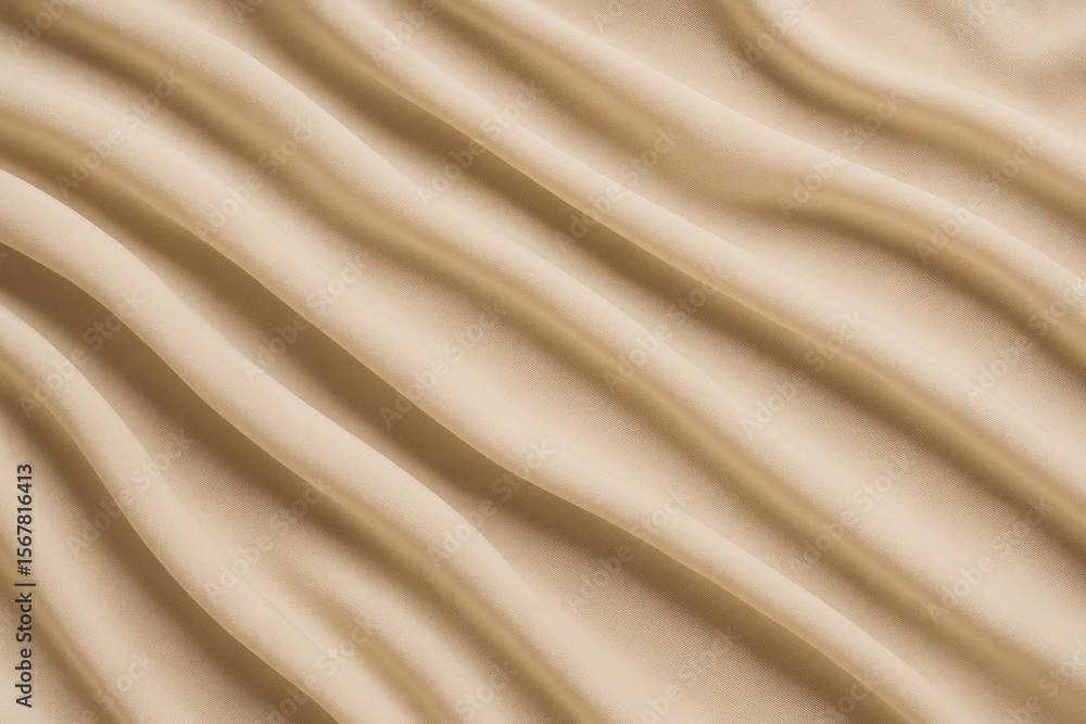 Poster flowing beige textile with wave patterns