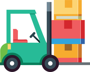 Vibrant forklift illustration with clean colorful design on a white background