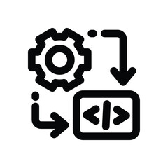 code management line icon. Clean and minimalist vector icon for websites, mobile apps, presentations, and logos. Fully scalable and customizable for any project.