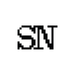 SN monogram logo design letter text name symbol monochrome logotype alphabet character simple logo