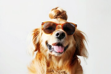 Stylish Pup Persona: A Golden Retriever in Sunglasses Rocks Faux Hawk, Mohawk, Flow, Top Knot & More Hairstyles with Adorable Charm
Meet the most fashion-forward Golden Retriever: this fluffy pup dons