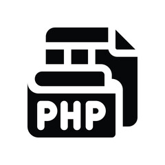 php glyph icon. Strong and solid vector icon for websites, mobile interfaces, presentations, and visual branding. High quality and easy to edit.
