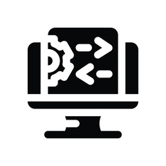 backend glyph icon. Strong and solid vector icon for websites, mobile interfaces, presentations, and visual branding. High quality and easy to edit.