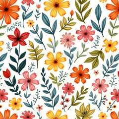 A pattern of colorful floral background design .