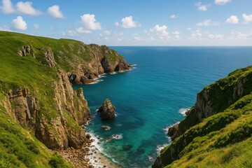 Fototapeta premium Stunning scenic view of rocky cliffs