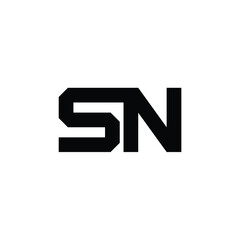 Obraz premium SN monogram logo design letter text name symbol monochrome logotype alphabet character simple logo