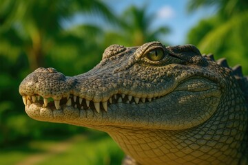 Fototapeta premium Giant Head of a Crocodile