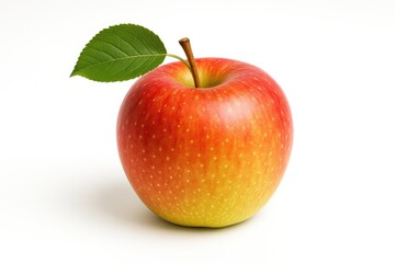 A single apple placed on a plain white backdrop