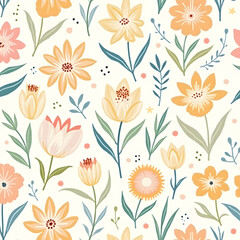 A pattern of colorful floral background design .