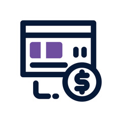 credit card duotone icon. Sleek and modern vector icon for websites, mobile apps, marketing materials, and corporate design. Fully scalable and ready to use.