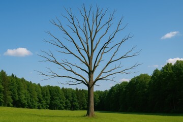 A tree shedding all of its branches