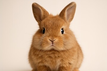 Cute chestnut-colored bunny with soft fur