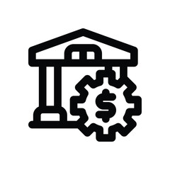 monetary policy line icon. Clean and minimalist vector icon for websites, mobile apps, presentations, and logos. Fully scalable and customizable for any project.