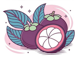 Mangosteen Magic: The Queen of Tropical Fruits in Vibrant Art.