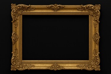 Vintage gold picture frame against a dark backdrop
