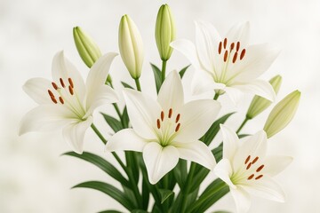 Fototapeta premium Elegant floral arrangement featuring lilies