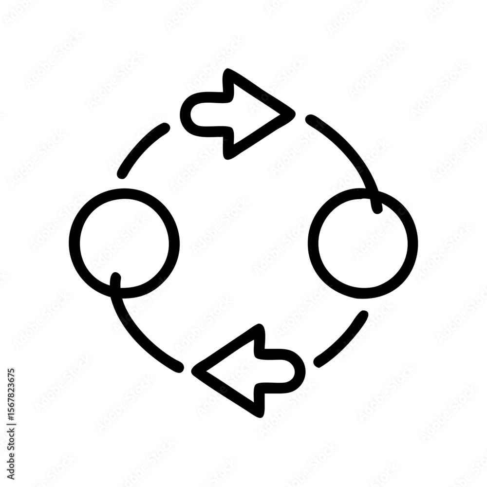 Poster circular arrows synchronization icon seamless data transfer and exchange