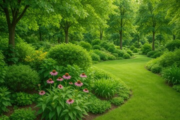 Obraz premium Stunning lush greenery in a serene garden